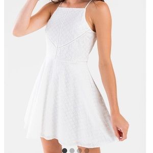 EMILEE EYELET HALTER DRESS